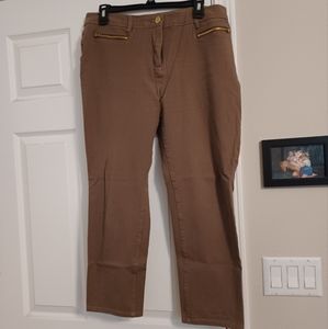 Chico's So Slimming Dark Khaki Ankle Jeans, size 2
